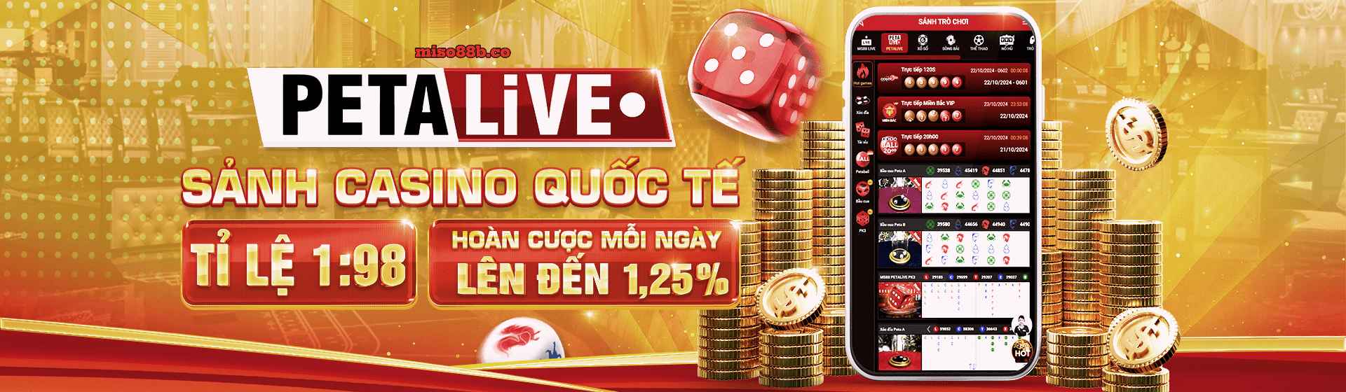 Petalive sảnh casino quốc tế